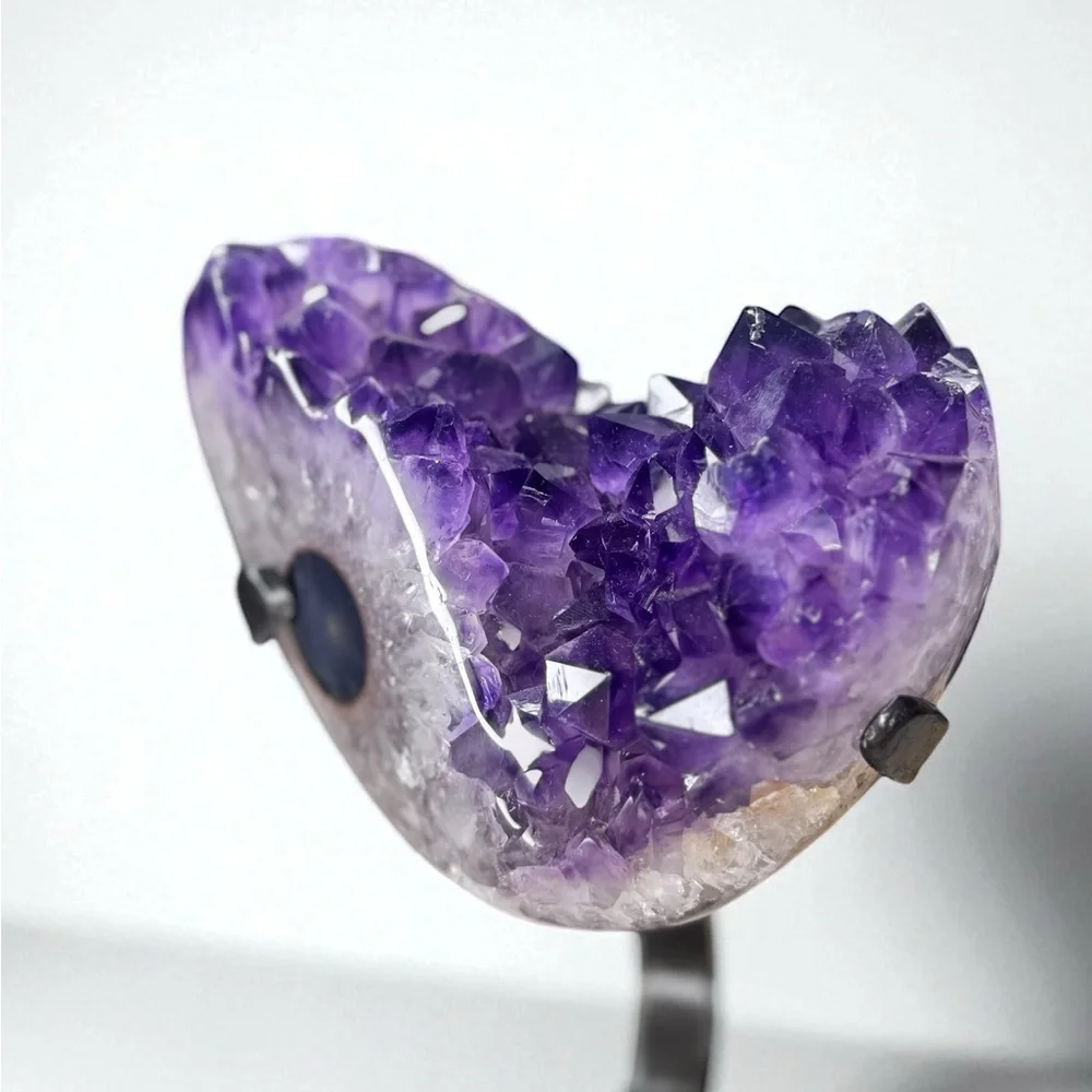 💜 Deep Purple Big Points Amethyst Agate Metal Stand – High Grade from Uruguay 💜 - Picture 3 of 9